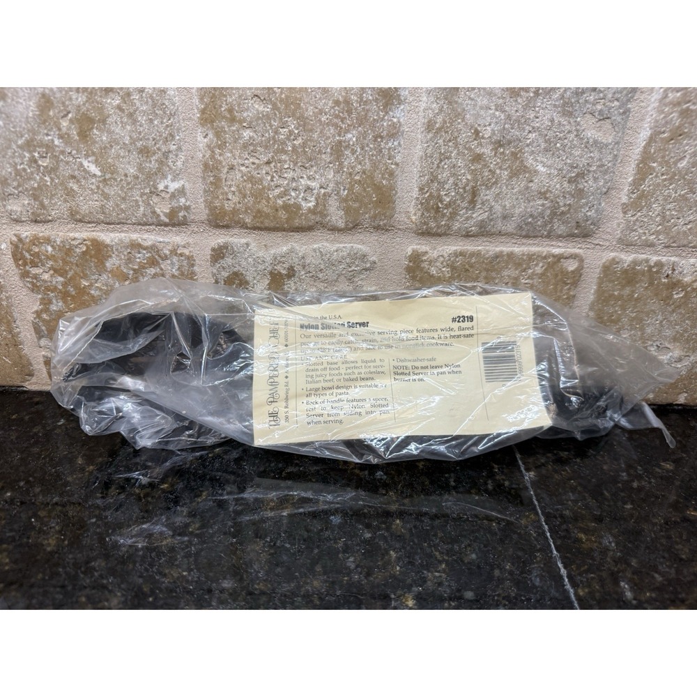 NEW Pampered Chef Black‎ Nylon Slotted Server Spoon #2319 Kitchen Tool
